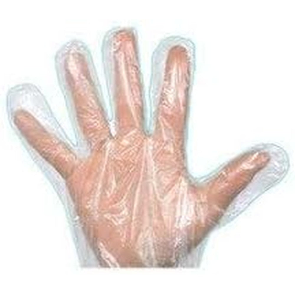 Starryshine 1000 Count Medium Disposable Polyethylene Gloves front view food grade safety.