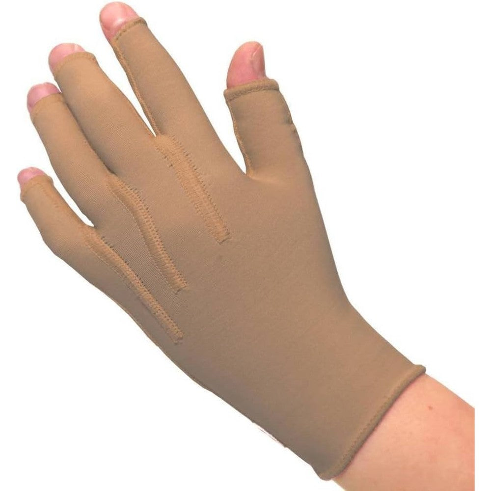 Bio-Concepts Kid Glove Left Hand Child Tan front view medical compression garment.