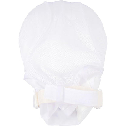 Sopotutu Hand Control Mitts front view showing breathable white mesh fabric.