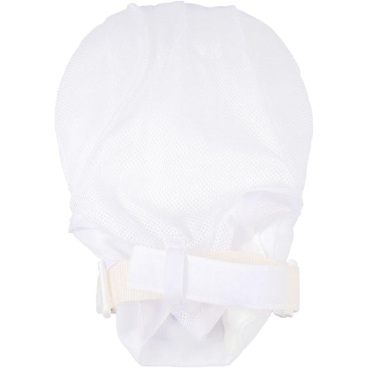 Sopotutu Hand Control Mitts front view showing breathable white mesh fabric.
