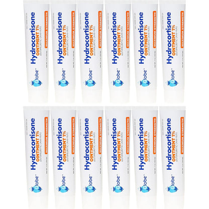 Globe Hydrocortisone 1% Maximum Strength Ointment front view for itchy skin relief.