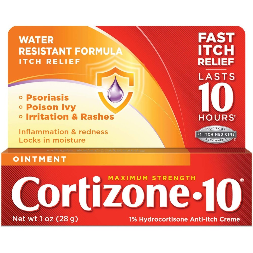 Cortizone 10 Maximum Strength Ointment front tube view for itch relief.