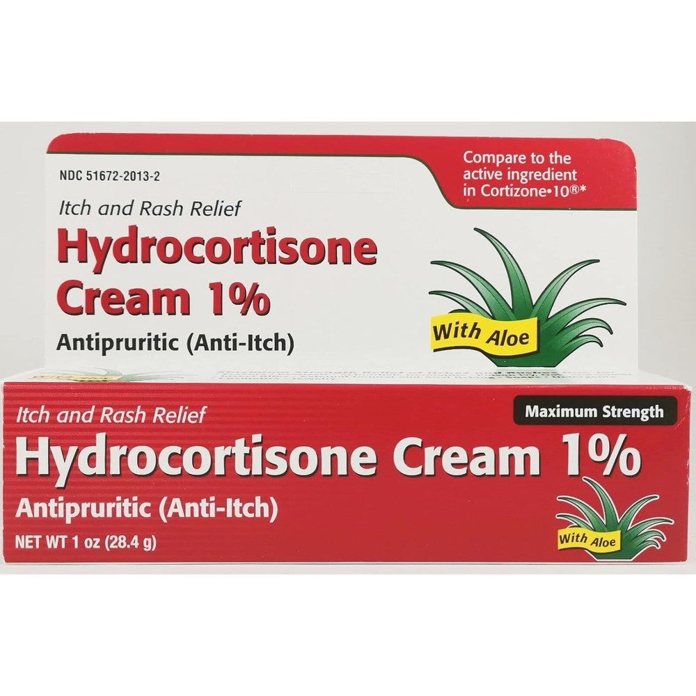 Taro Hydrocortisone 1% Maximum Strength Anti-Itch Cream front packaging for eczema relief.