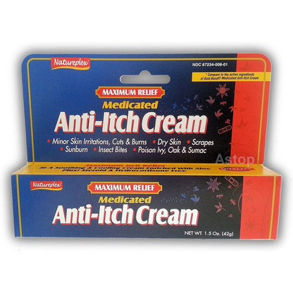Natureplex Maximum Relief Medicated Anti-Itch Cream front view tube for rash relief.