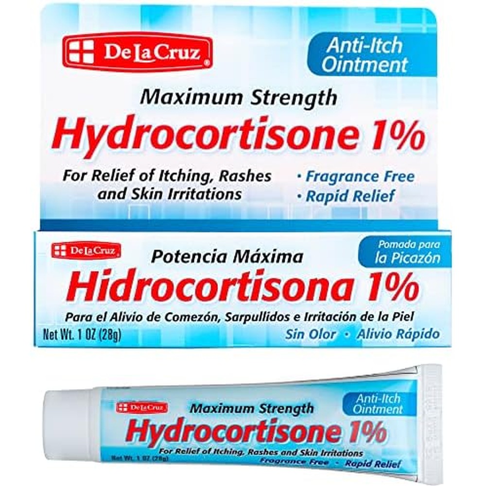 De La Cruz 1% Hydrocortisone Ointment front view for anti itch relief