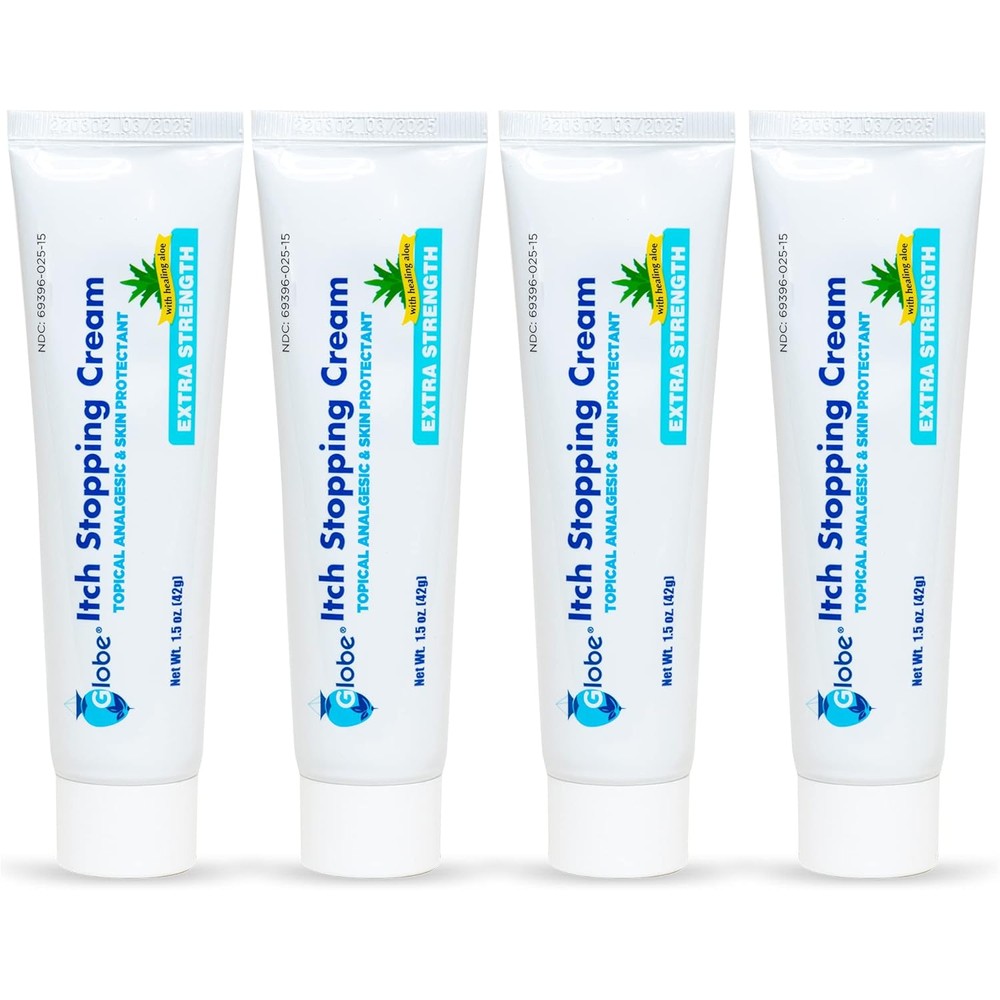 Globe Extra Strength Itch Stopping Cream front view for insect bite relief.