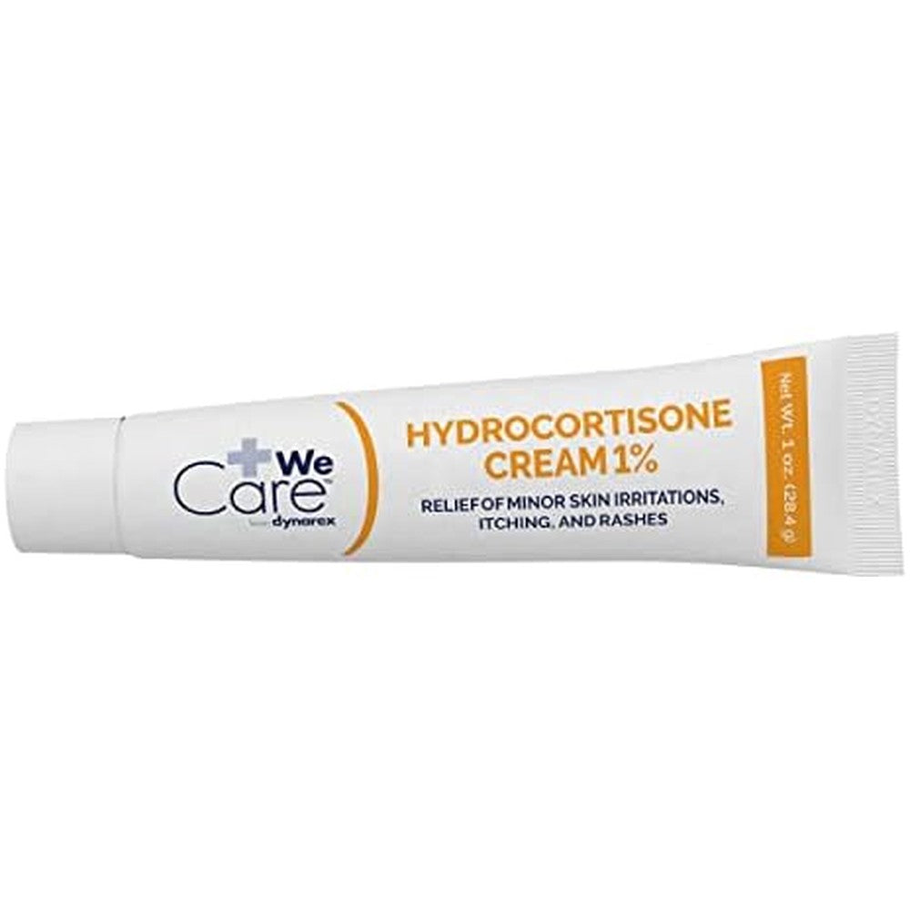 Dynarex Hydrocortisone Cream one ounce tube front view for topical itch relief.