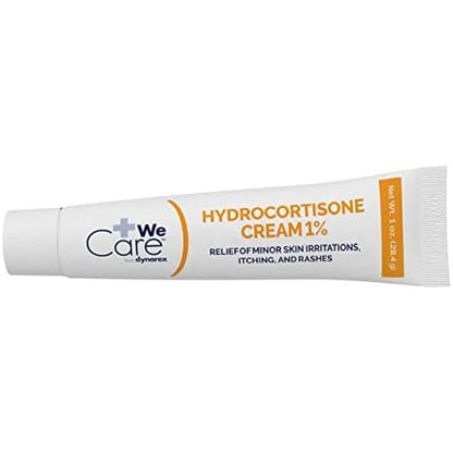 Dynarex Hydrocortisone Cream one ounce tube front view for topical itch relief.