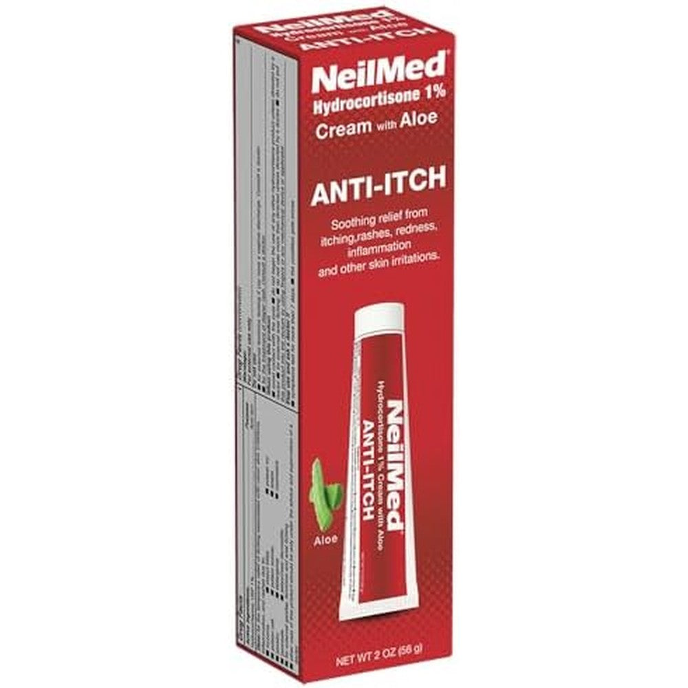 NeilMed Hydrocortisone 1% Anti Itch Cream with Aloe Vera front packaging for skin relief.