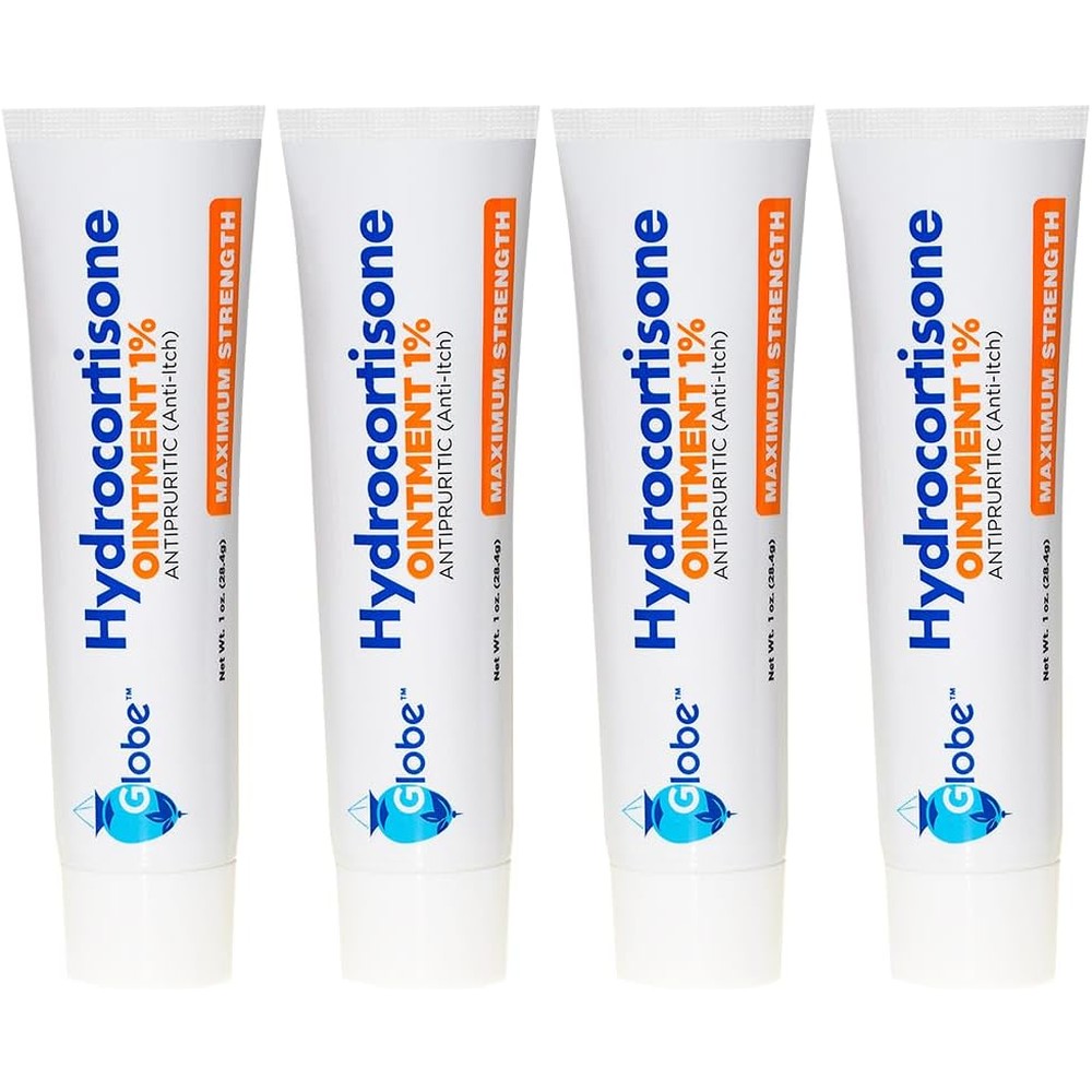 Globe Hydrocortisone Maximum Strength Ointment front view 4 pack