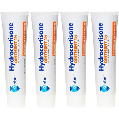 Globe Hydrocortisone Maximum Strength Ointment front view 4 pack