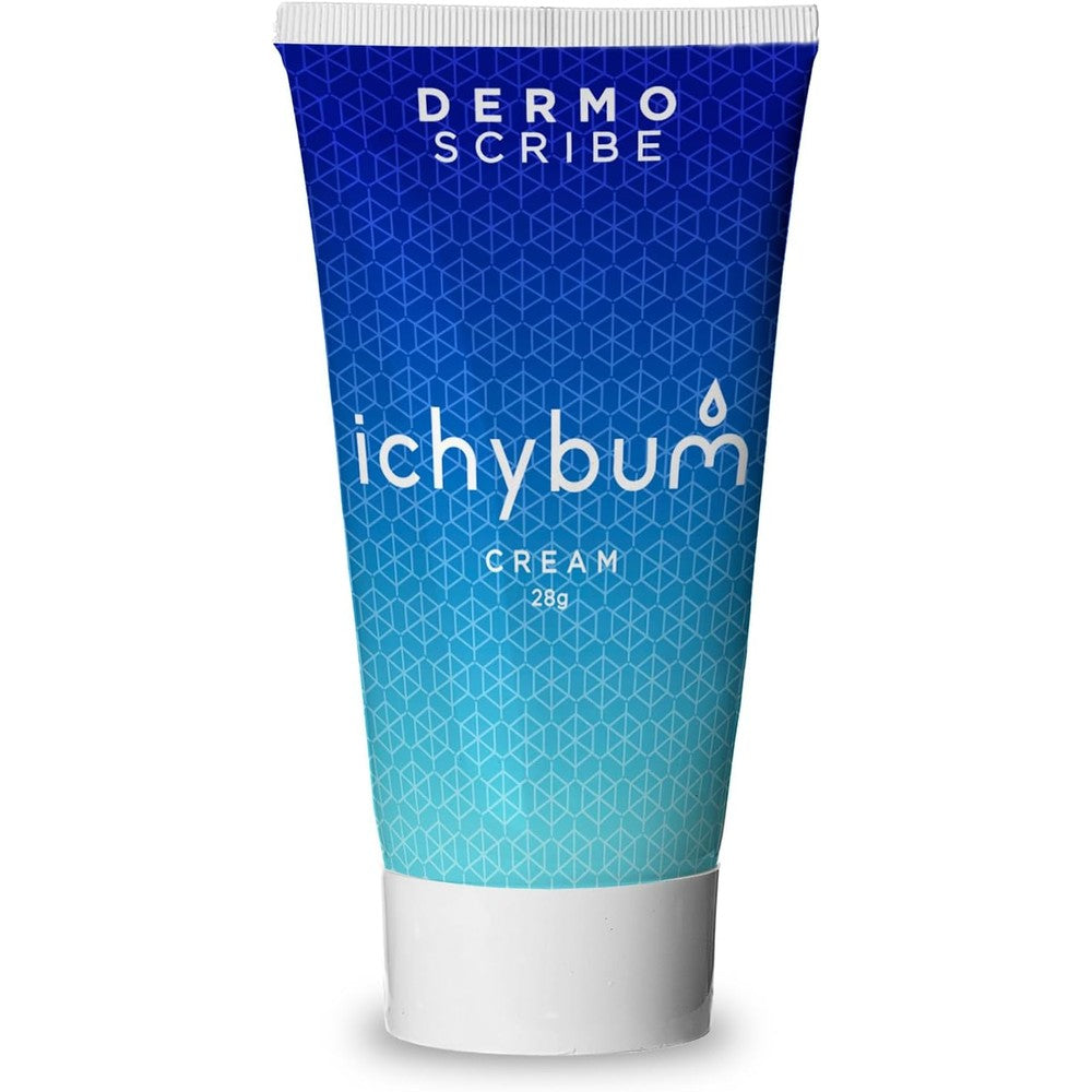 Dermoscribe Ichybum Anal Itching Cream 28g tube front view for hemorrhoid relief