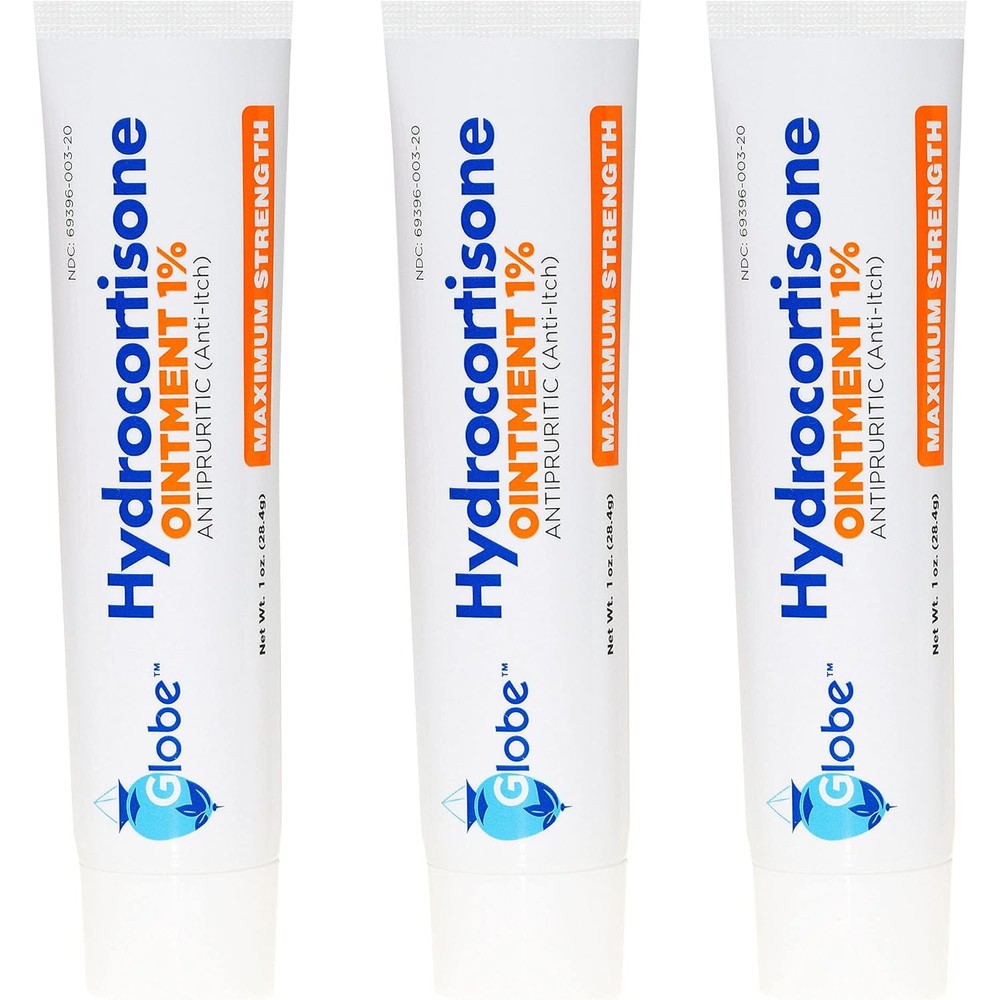 Globe Hydrocortisone Maximum Strength 1 Percent Ointment front view for itch relief.
