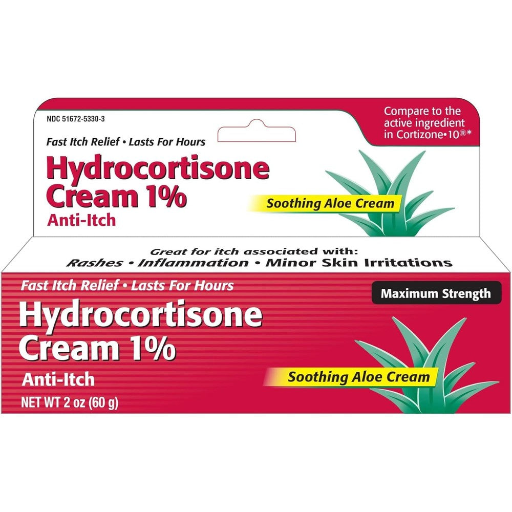 Taro Hydrocortisone Cream 1 Percent with Aloe front view anti-itch treatment