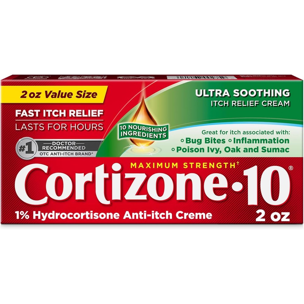 Cortizone-10 Maximum Strength Ultra Soothing Cream front view for eczema relief