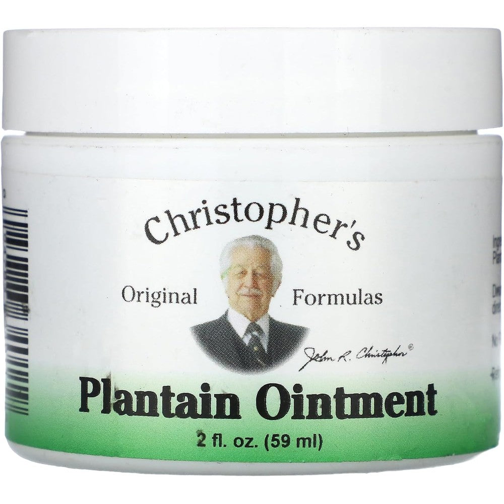 Christopher's Original Formulas Plantain Ointment 2 ounce front view for herbal skin relief.