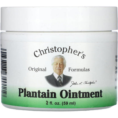 Christopher's Original Formulas Plantain Ointment 2 ounce front view for herbal skin relief.