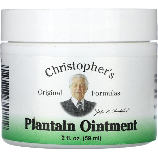 Christopher's Original Formulas Plantain Ointment 2 ounce front view for herbal skin relief.