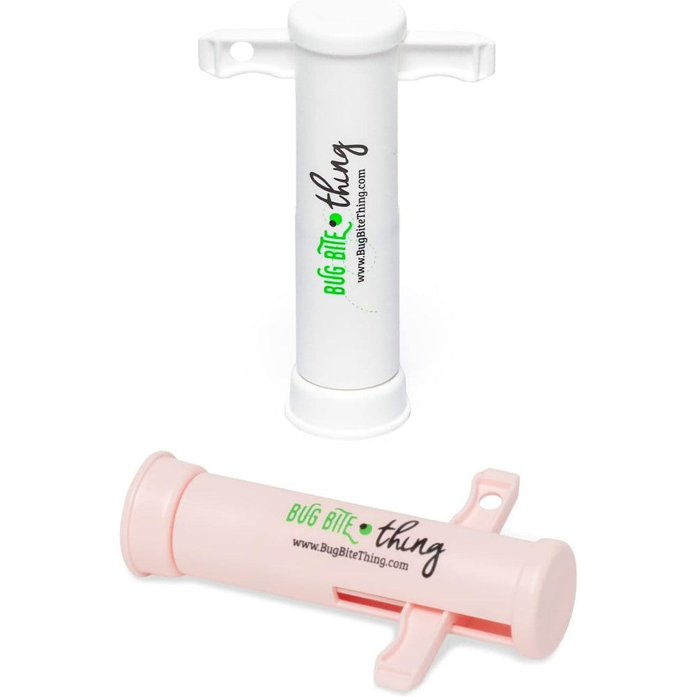 Bug Bite Thing Suction Tool 2-Pack front view showing white and pink devices