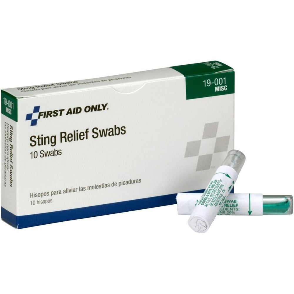 First Aid Only 19-001 Sting Relief Swabs front view for insect bite relief