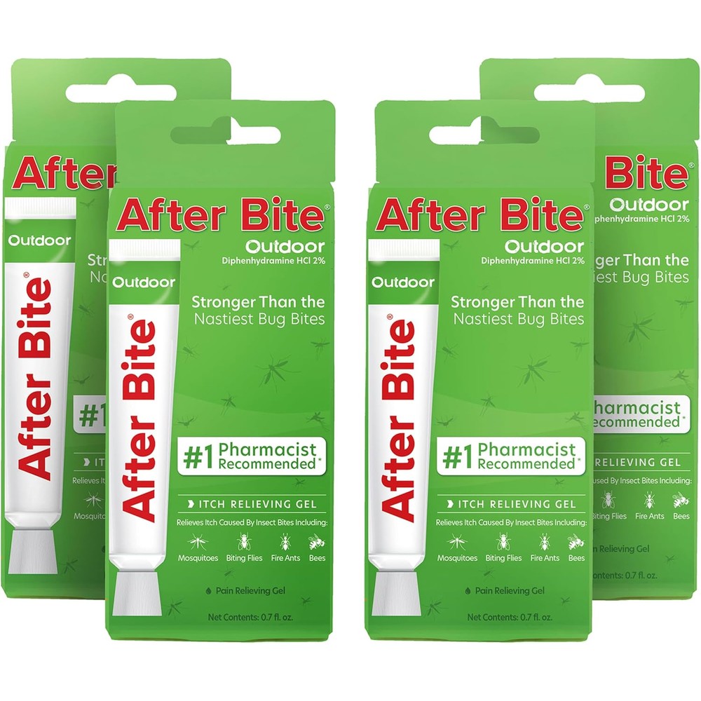 After Bite Outdoor Itch Relief Gel four pack front view for insect bite treatment
