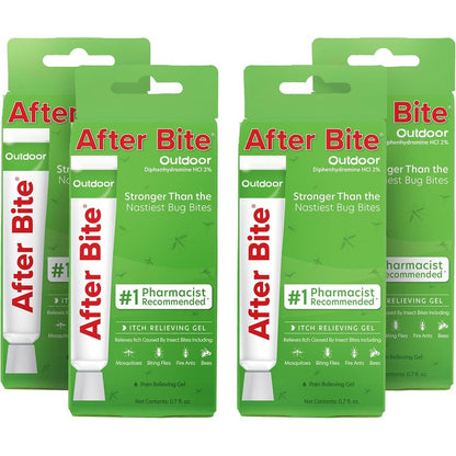 After Bite Outdoor Itch Relief Gel four pack front view for insect bite treatment