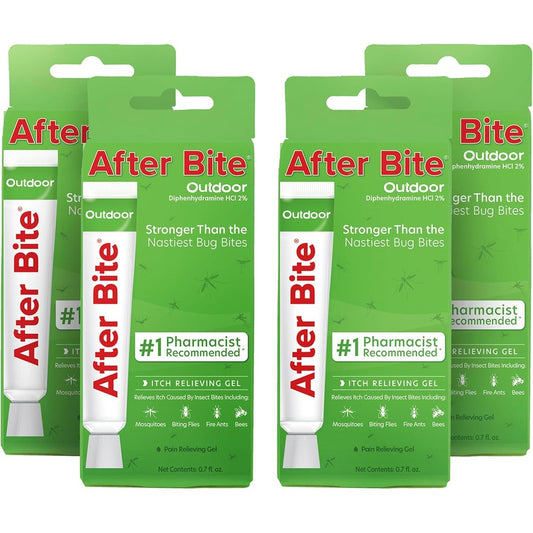 After Bite Outdoor Itch Relief Gel four pack front view for insect bite treatment