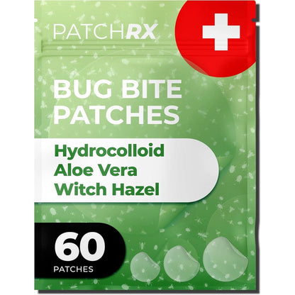 PatchRx bug bite patches sixty pack front packaging view for mosquito itch relief