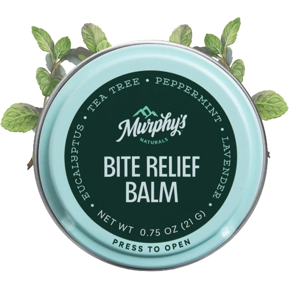 Murphy's Naturals Insect Bite Relief Balm front view tin for mosquito itch relief