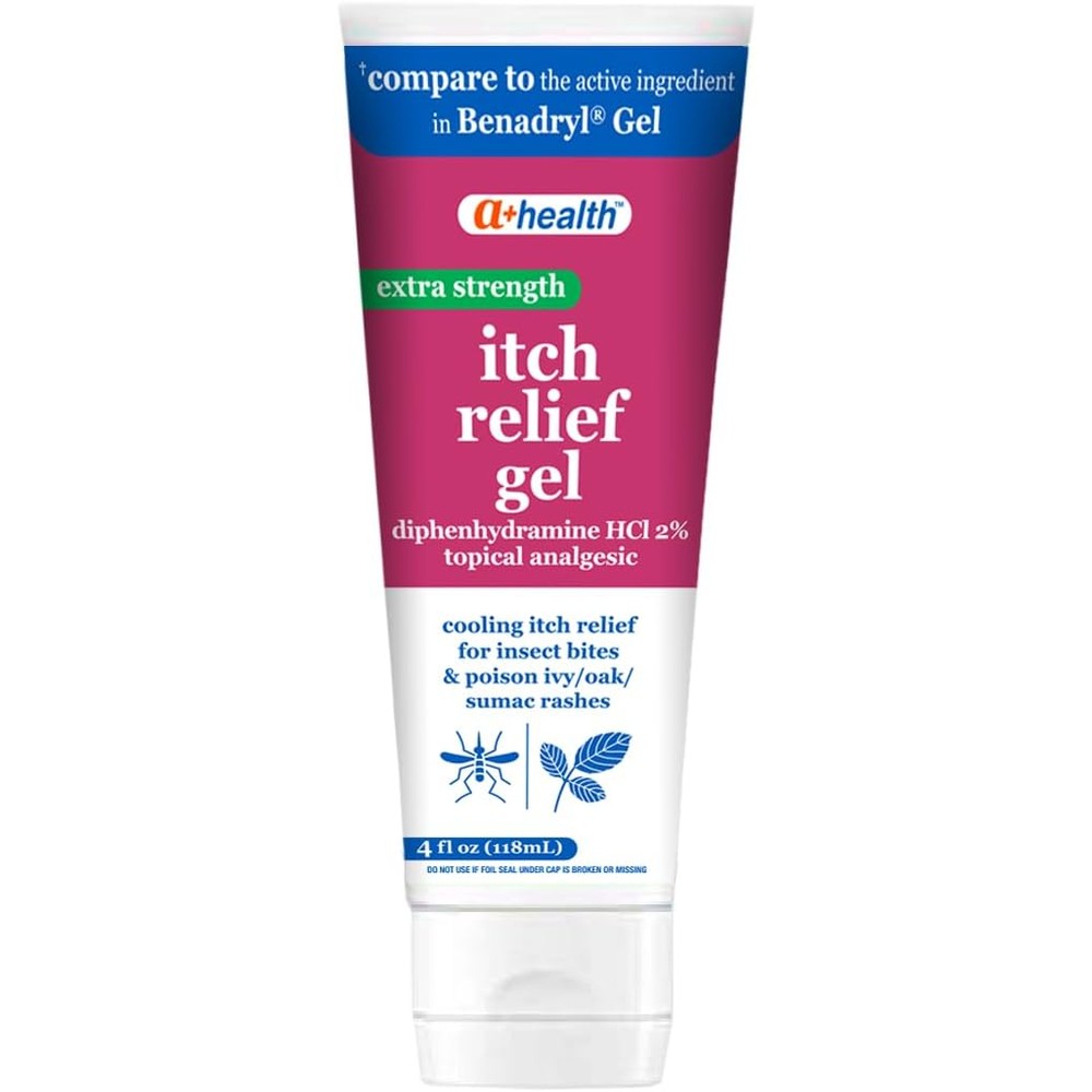 A+Health Extra Strength Itch Relief Gel tube front view for bug bite relief
