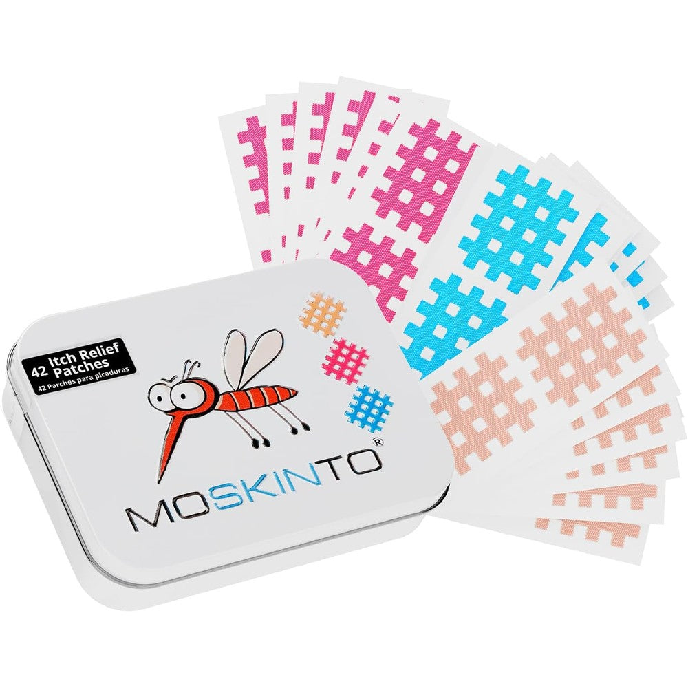 Moskinto mosquito itch relief patches 42 count family pack front view