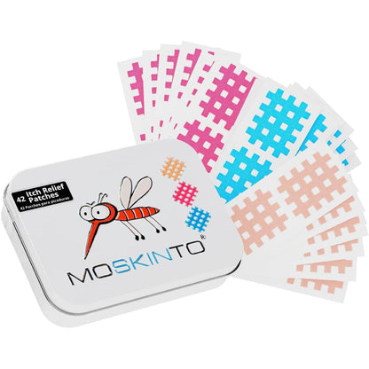 Moskinto mosquito itch relief patches 42 count family pack front view