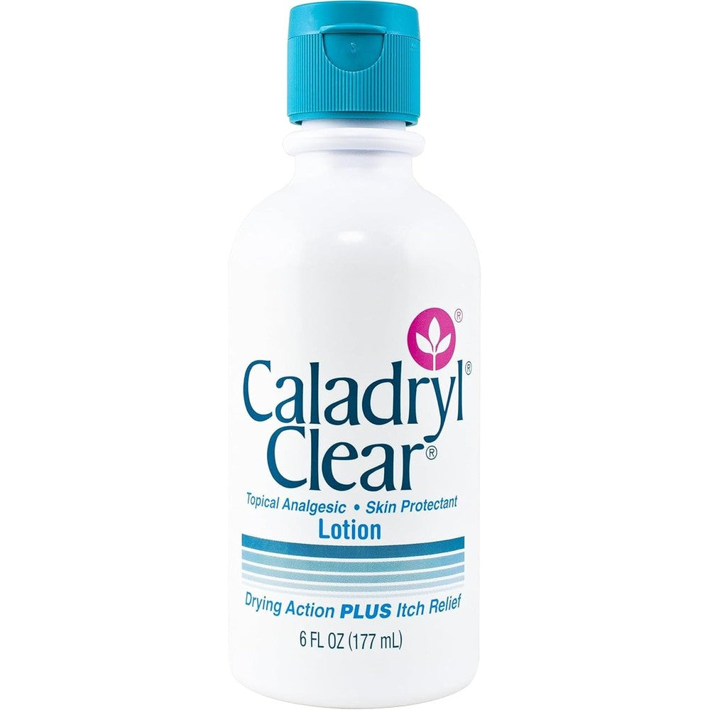 Caladryl Clear Anti Itch Lotion front view bottle for fast topical pain relief