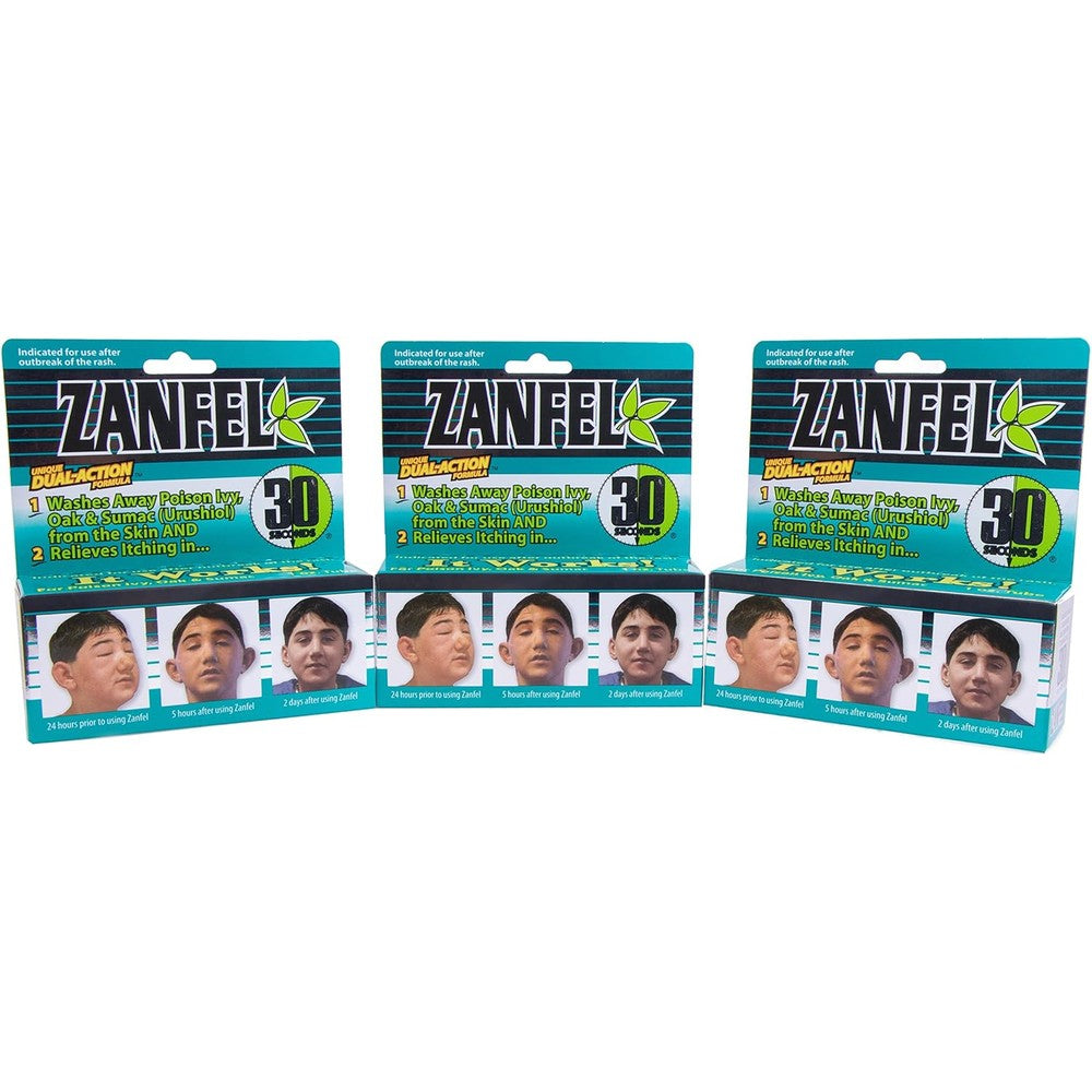 Zanfel poison ivy oak sumac wash front packaging view for rash relief