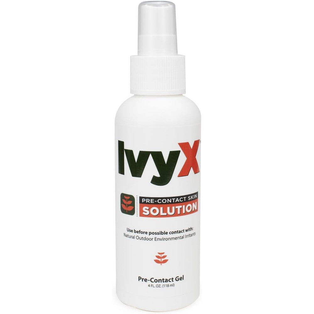 CoreTex IvyX Pre-Contact Poison Ivy Skin Barrier Spray front view showing the four ounce pump bottle packaging
