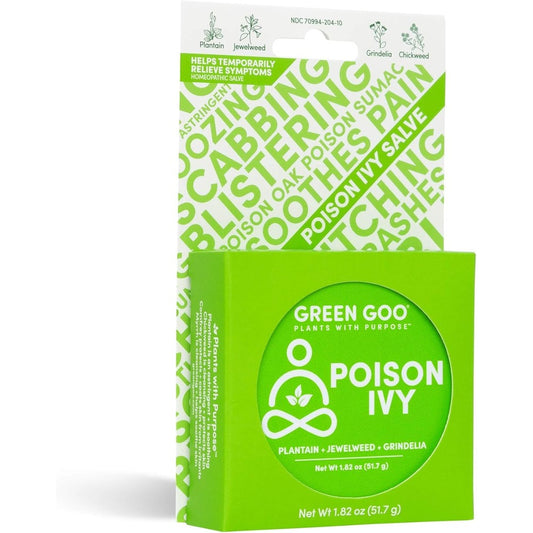 Green Goo Poison Ivy Treatment and Relief Salve front view tin for natural skincare