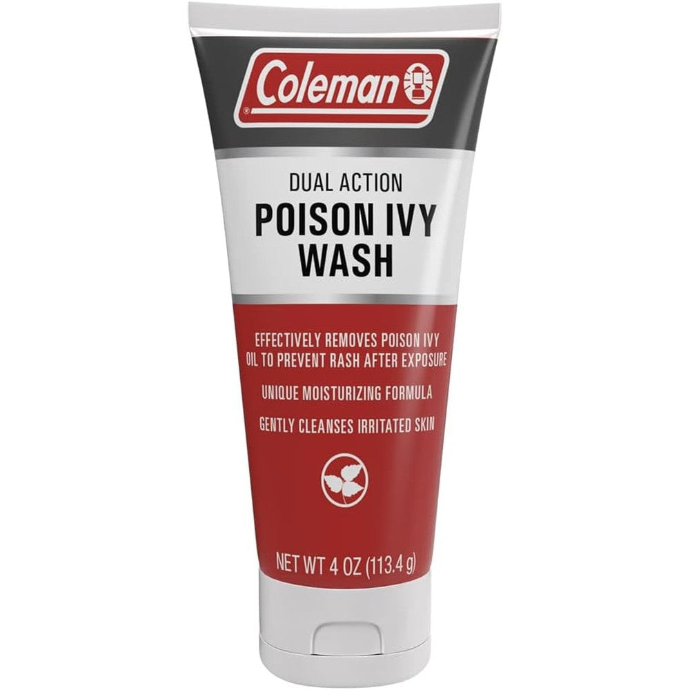 Coleman Poison Ivy Wash front view showing 4 ounce bottle packaging.