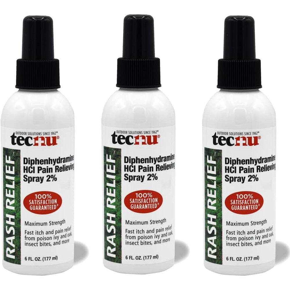 Tecnu Rash Relief Medicated Anti Itch Spray front view bottle for immediate skin irritation relief