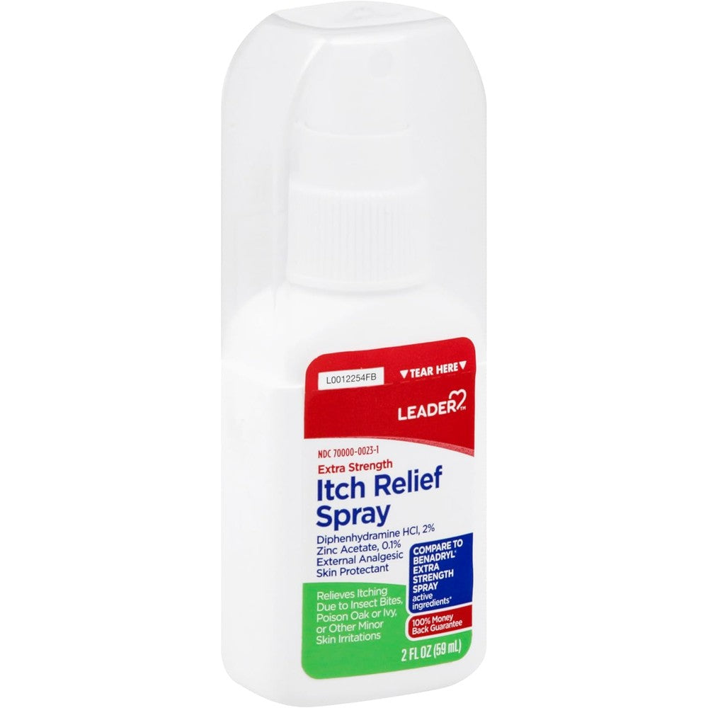 Leader Extra Strength Itch Relief Spray 2 fluid ounce front view