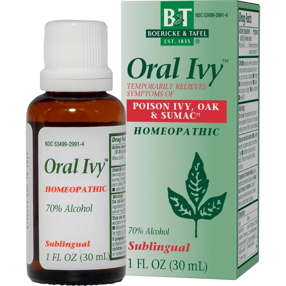 Boericke and Tafel Oral Ivy Liquid front view for poison ivy relief