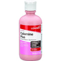 Leader Calamine Plus Anti Itch Lotion front view showing medicated skin protectant packaging