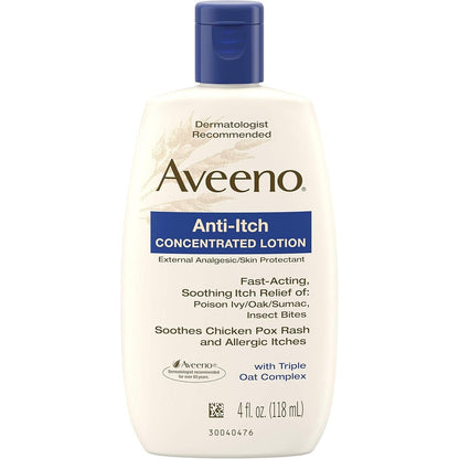 Aveeno Anti Itch Concentrated Lotion front view for skin relief