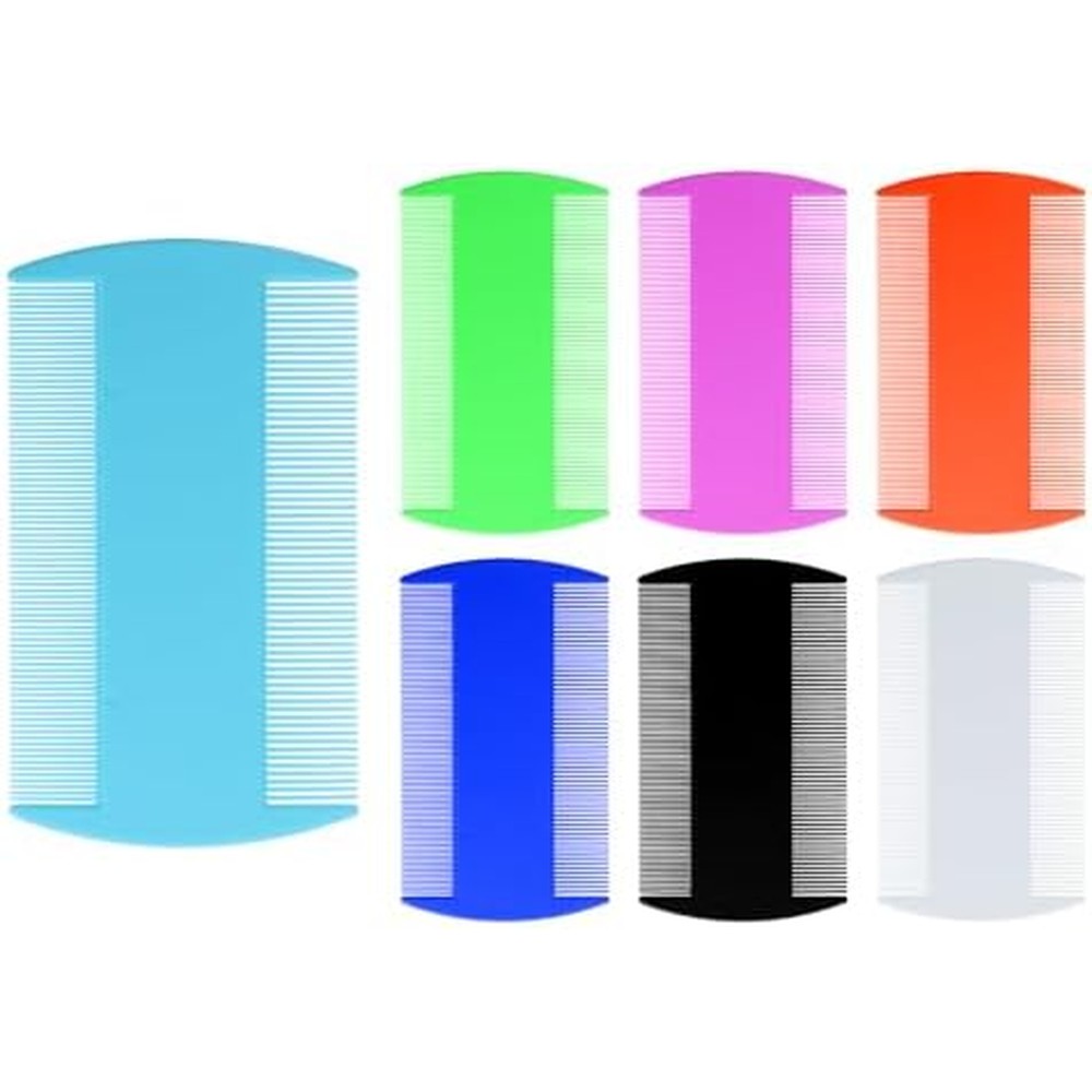 Jigfew Professional Lice Comb 2 Pack front view showing blue handles and stainless steel teeth.