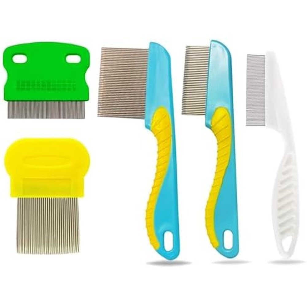 Woofy Long Metal Fine Tooth Hair Comb front view stainless steel grooming tool