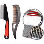 MoHern 4 piece lice comb set front view multicolor grooming tools