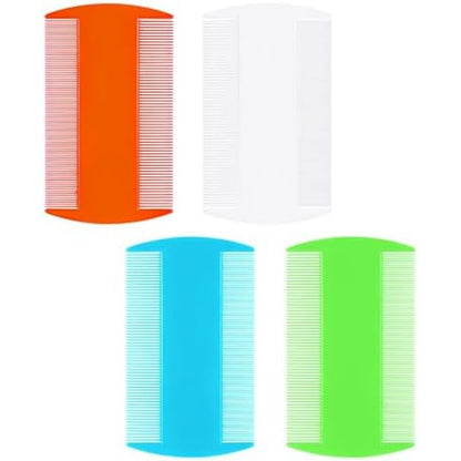 Labota 7 Pcs Lice Comb Set front view showing multicolor double sided plastic combs.