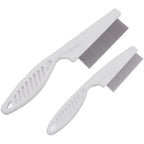Adamson Lice Comb Duo front view of red and blue stainless steel combs.