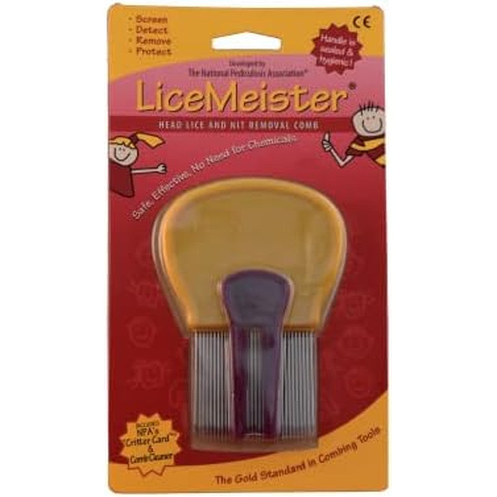 LiceMeister Head Lice and Nit Removal Comb front view professional stainless steel nit comb
