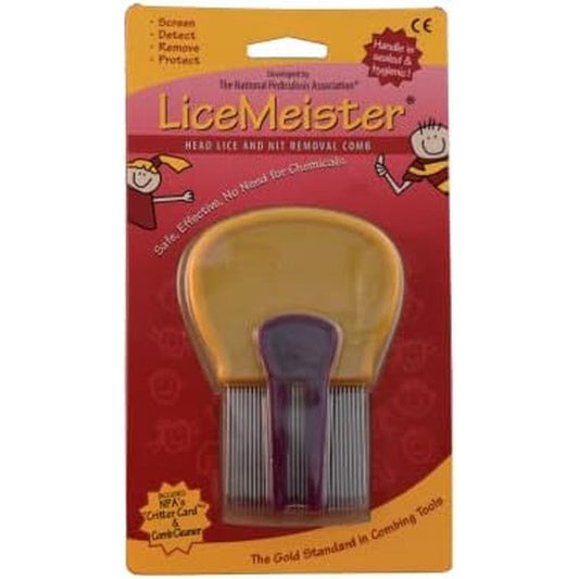 LiceMeister Head Lice and Nit Removal Comb front view professional stainless steel nit comb