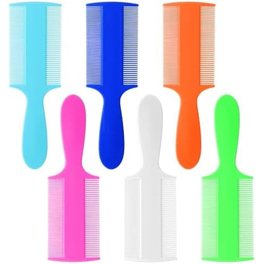 Ymapinc 6 Piece Lice Comb set front view in multiple colors for family use.